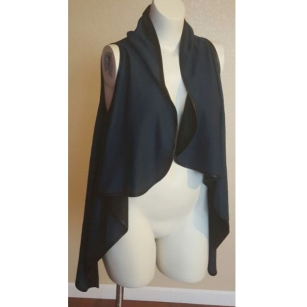 Soft Surroundings Open Front Drape Sleeveless Kimono Cardigan Sweater S / M New - Picture 6 of 7